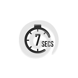 7 seconds Countdown Timer icon set. time interval icons. Stopwatch and time measurement. Stock Vector illustration isolated on