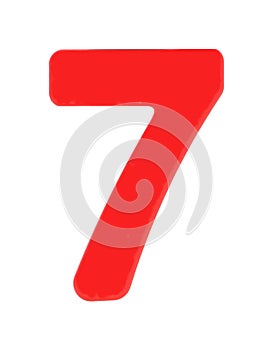 7 seven magnetic letter with clipping path