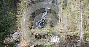 7 Springs Waterfall Cascada 7 Izvoare in Romanian in Bucegi Natural park, Carpathian mountains, Romania.