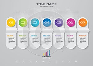 7 steps timeline infographic element. 7 steps infographic.