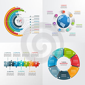 7 steps vector infographic templates.