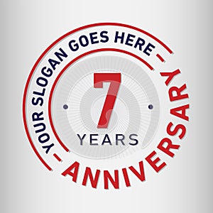 7 Years Anniversary Celebration Design Template. Anniversary vector and illustration. Seven years logo.