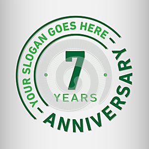 7 Years Anniversary Celebration Design Template. Anniversary vector and illustration. Seven years logo.