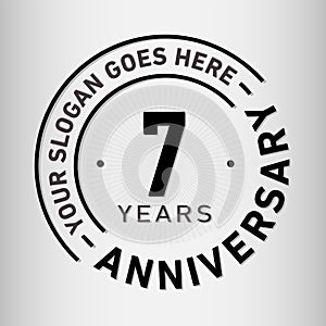 7 Years Anniversary Celebration Design Template. Anniversary vector and illustration. Seven years logo.