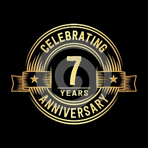 7 years anniversary celebration logotype. 7th years logo. Vector and illustration.