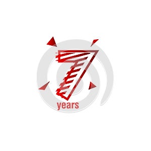 7 years anniversary celebration vector template design illustration