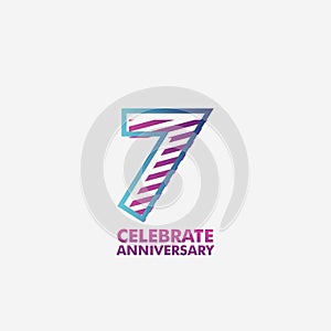 7 years anniversary celebration vector template design illustration