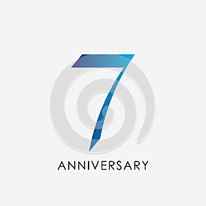 7 years anniversary celebration vector template design illustration