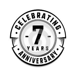 7 years anniversary logo template. 7th vector and illustration.