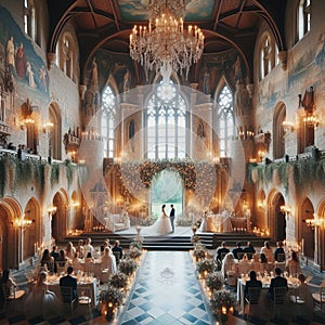 70 Fairytale castle wedding_ The ceremony takes place in a rea