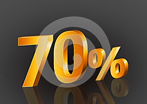 70% off 3d gold, Special Offer 70% off, Sales Up to 70 Percent, big deals, perfect for flyers, banners, advertisements, stickers,