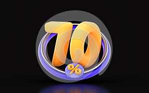 70 percent discount in ring circle on dark background 3d render concept