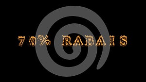 70% rabais fire text effect black background