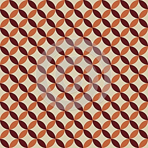 70 s seamless pattern. Retro geometric seamless background in seventies style. Groovy scrapbook paper. Yellow, orange, brown