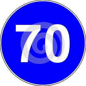 70 suggested speed road sign