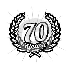 70 years anniversary celebration design template. 70th anniversary logo.