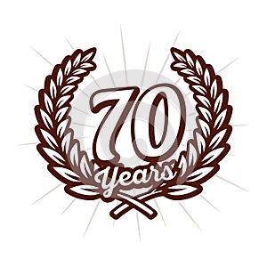 70 years anniversary celebration design template. 70th anniversary logo.