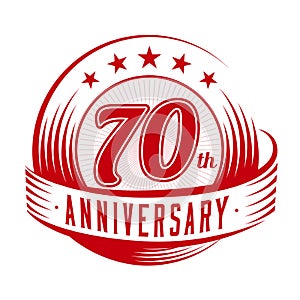 70 years anniversary design template. 70th anniversary celebrating logo design. 70years logo.