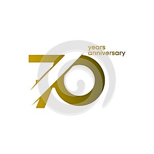 70 Years Anniversary Vector Template Design Illustration