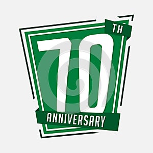 70 years celebrating anniversary design template. 70th anniversary logo. Vector and illustration.