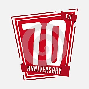 70 years celebrating anniversary design template. 70th anniversary logo. Vector and illustration.