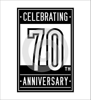 70 years celebrating anniversary design template. 70th logo. Vector and illustration.