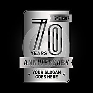 70 years celebrating anniversary design template. 70th logo. Vector and illustration.