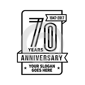 70 years celebrating anniversary design template. 70th logo. Vector and illustration.