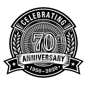 70 years of celebrations design template. 70th logo. Vector and illustrations.