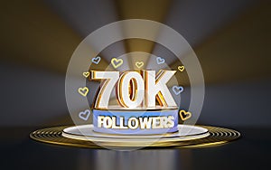 70k followers celebration banner 3d background