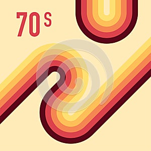 70s, 1970 abstract vector stock retro lines background. Vector illustration.