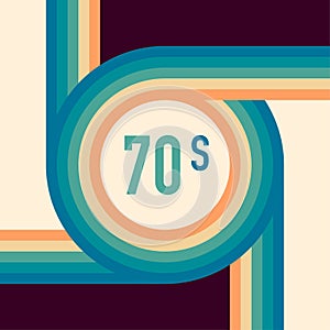 70s, 1970 abstract vector stock retro lines background. Vector illustration.