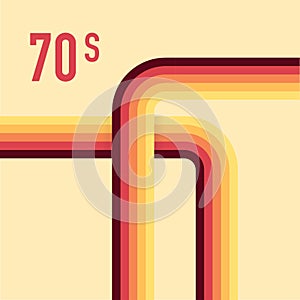 70s, 1970 abstract vector stock retro lines background. Vector illustration.