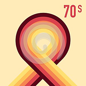 70s, 1970 abstract vector stock retro lines background. Vector illustration.