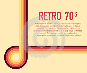 70s, 1970 abstract vector stock retro lines background. Vector illustration.