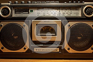 In the 70s and 80s the music was listened to through the cassettes, a magnetic storage device. The radios were very large.