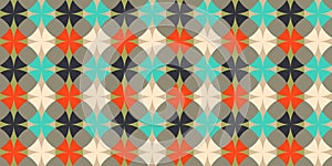 70s retro geometric vector seamless pattern