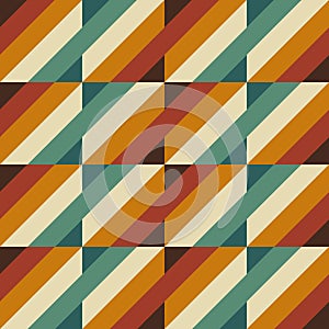 70s retro lines design, seamless vector pattern