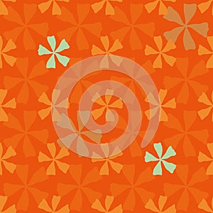 70s Rhythm, vector orange seamless pattern background.