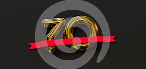 70th anniversary coloured letters 3D rendering