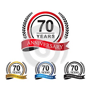 70th anniversary years circle ribbon