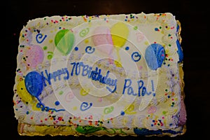 70th birthday celebration cake
