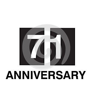 71 Year Anniversary Celebration Vector Template Design Illustration