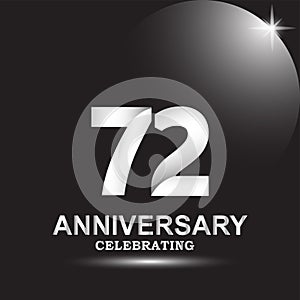72 anniversary logo vector template. Design for banner, greeting cards or print