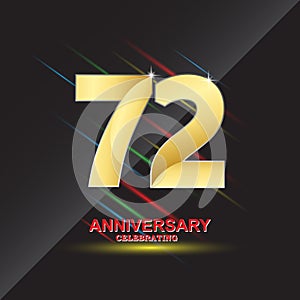 72 anniversary logo vector template. Design for banner, greeting cards or print