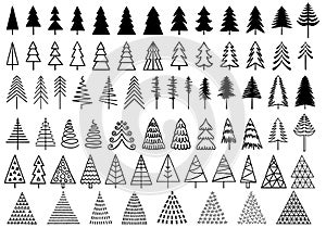 72 Christmas trees, vector set