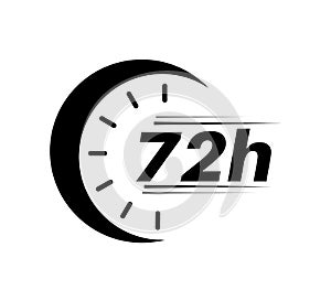 72 hours clock new vector icons. Delivery service, speedy delivery online deal remaining time web site symbols.