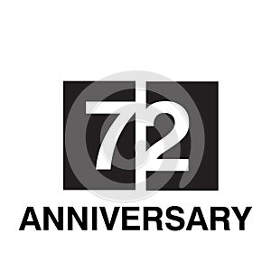 72 Year Anniversary Celebration Vector Template Design Illustration