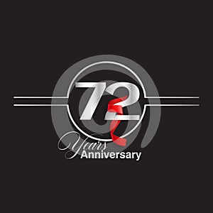 72 Year Anniversary celebration Vector Template Design Illustration