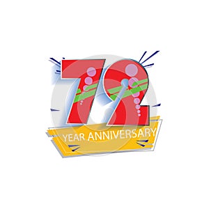 72 Year Anniversary Vector Template Design Illustration